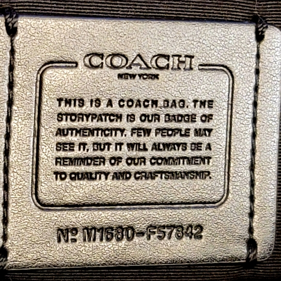 Coach Signature Drawstring Carryall Brown/Black F57842 - Picture 9 of 11